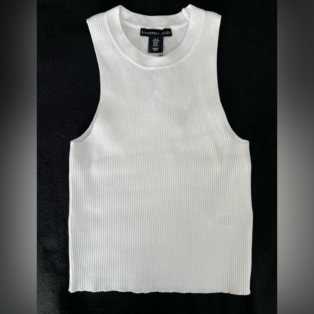 NWT Sincerely Jules Ripped White Crop Top, Juniors Medium